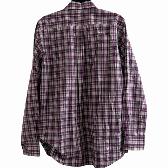 Uniqlo Mens Large Purple Plaid Button Down Shirt Cotton NWOT - Picture 3 of 14